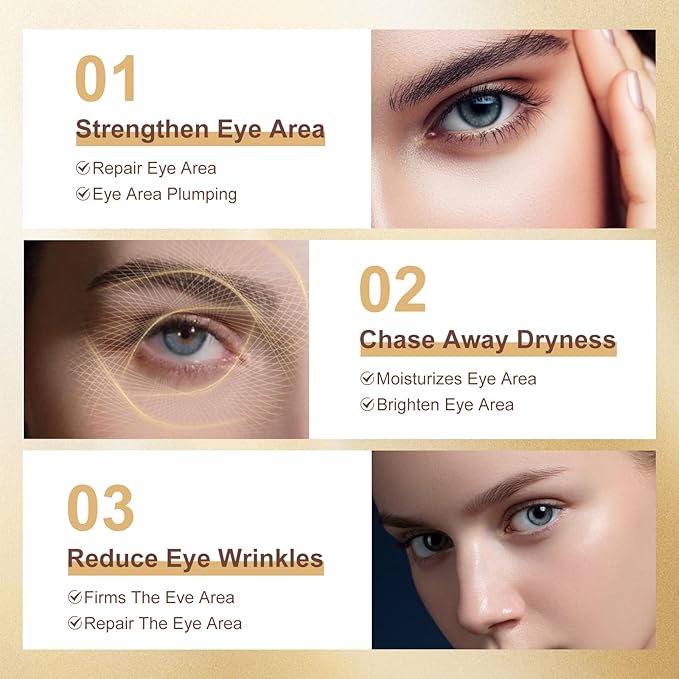 20g Eye Cream with Electric Massager, Moisturizing Anti-Wrinkles Eye Cream, Anti Aging Eye Cream for Dark Circles and Puffiness, Results in 3-4 Weeks to Reduce Fine Lines-GlimoraGlow