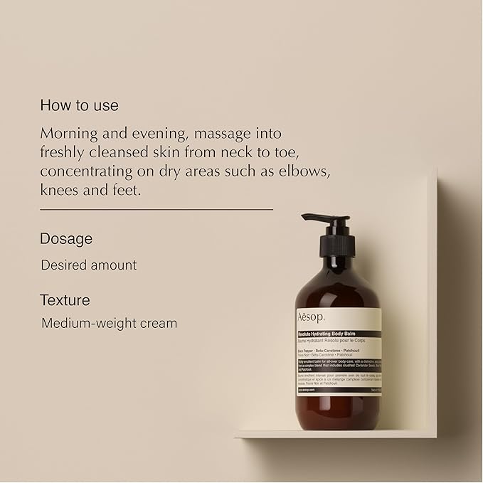 Aesop Resolute Hydrating Body Balm | Supple, Smooth Skin | Emollient Rich With Shea Butter, Wheat Germ Oil and Sweet Almond Oil | 16.9 oz / 500mL-GlimoraGlow