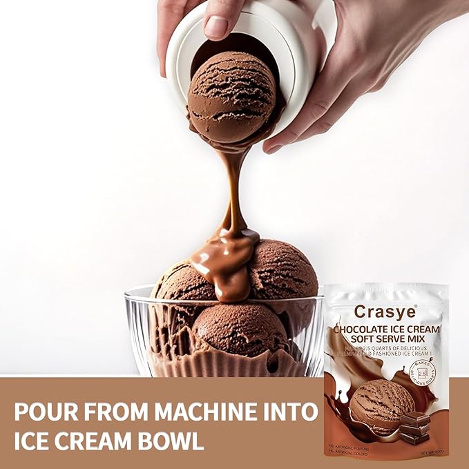 Ice Cream Mix Chocolate Soft Serve Mix Soft Serve Mixes Base Powder Homemade for Ice Cream Maker Machine - 10 Ounce-GlimoraGlow