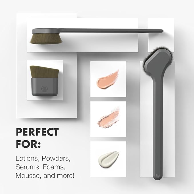 SONN Self Tanner Brushes - Body and Face Kabuki Brush Applicator for Fake Tan, Lotion, Makeup, and Sunscreen, Back Applicator for Sunless Tanner and cream (Face Brush)-GlimoraGlow