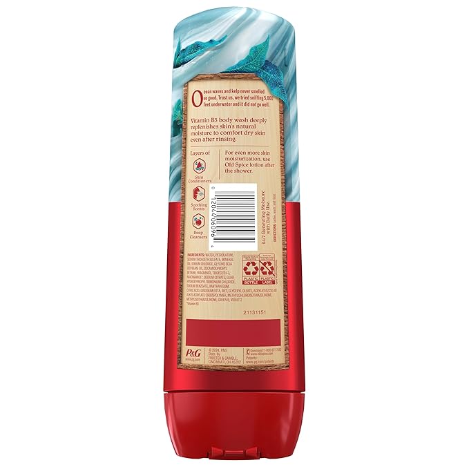 Old Spice Body Wash GentleMan’s Super Hydration for Men, 24/7 Renewing Moisture, Gentle on Skin with Skin Conditioners, Deep Sea with Ocean Waves + Kelp Scent, 20 oz-GlimoraGlow