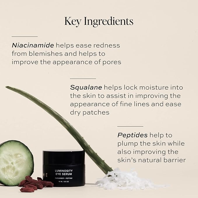 DIME Beauty Luminosity Eye Serum, Eye Cream for Dark Circles and Puffiness, Caffeine Eye Cream, Puffy Eyes Treatment, 0.5 oz / 15 mL-GlimoraGlow