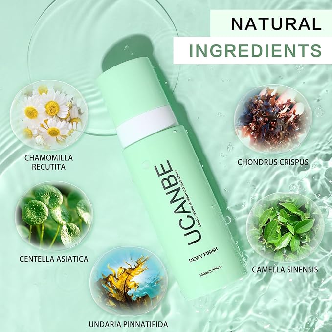 UCANBE Makeup Setting Spray, Dewy Finish Long Lasting Make Up Spray, Hydrating, Fast Drying Face Mist for Natural Glow, 3.38 fl oz-GlimoraGlow