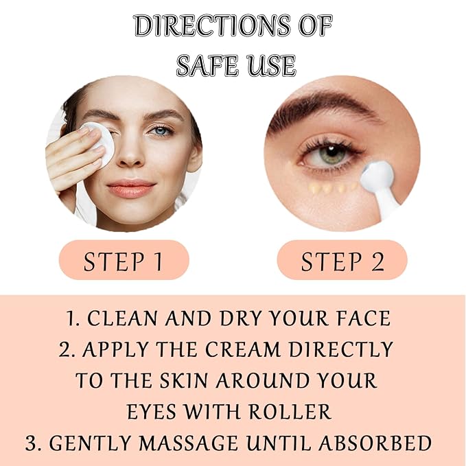 Caffeine Eye Cream Eye Serum, Under Eye Roller Cream for Dark Circles and Puffiness, 0.51 Fl Oz-GlimoraGlow