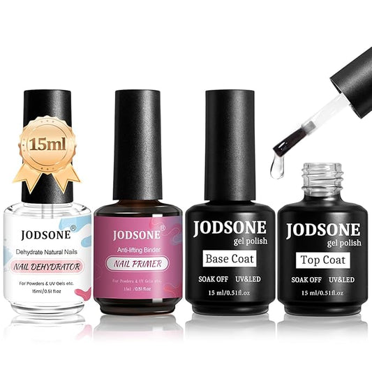 JODSONE 15ML Nail Primer Base Coat Top Coat Glossy Quick Drying Durable DIY Nail Art Design Long Lasting Gift-GlimoraGlow