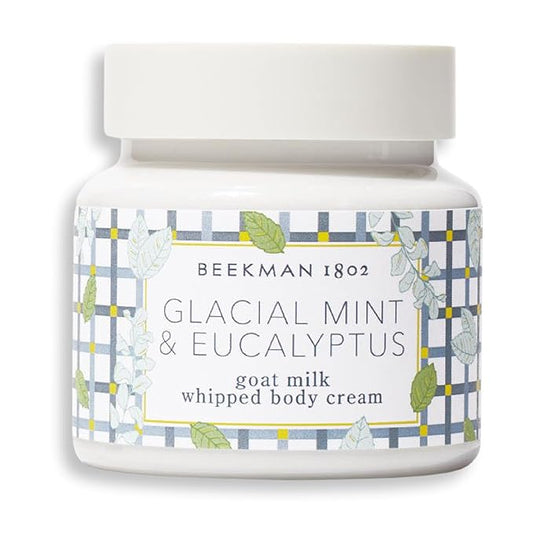Beekman 1802 Glacial Mint & Eucalyptus Whipped Body Cream - 8 oz - Scented - Moisturizes, Soothes & Softens - With Coconut Oil & Mango Seed Butter - No Irritation - Good for Sensitive Skin-GlimoraGlow