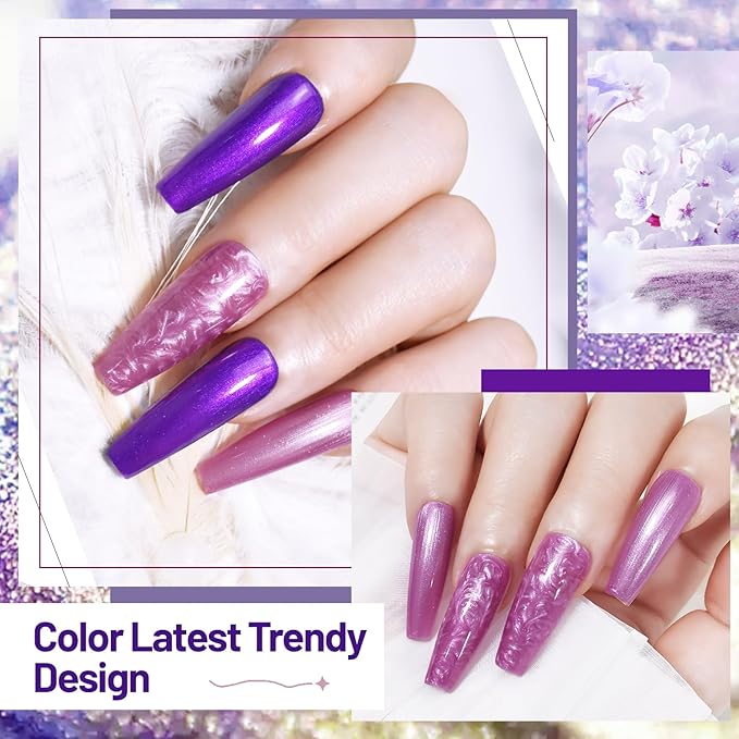 10ml 6 Colors Nail Polish Set Dark Green Pink Glitter Deep Blue Series Nail Polish Gifts for Women-GlimoraGlow