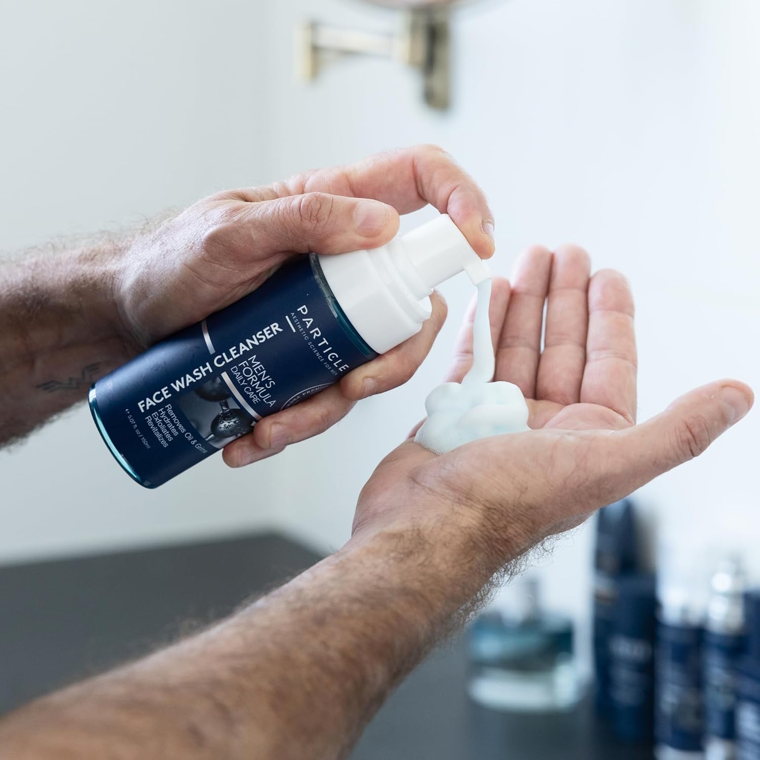 Particle Mens Face Wash - Anti Aging Face Cleanser for Men (5.07 Oz) - Daily Moisturizing Face Wash for Men - Revitalizes, Hydrates & Soothes, All Skin Types & All Ages-GlimoraGlow