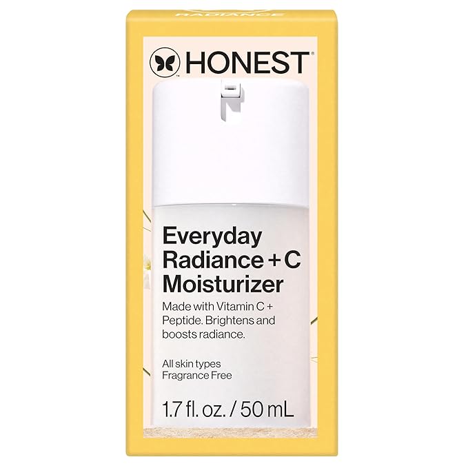 Honest Beauty Everyday Radiance Vitamin C Lightweight Moisturizer | Brightens + Improves Skin Tone | Gentle for Sensitive Skin, Fragrance Free, Vegan | 1.7 fl oz-GlimoraGlow