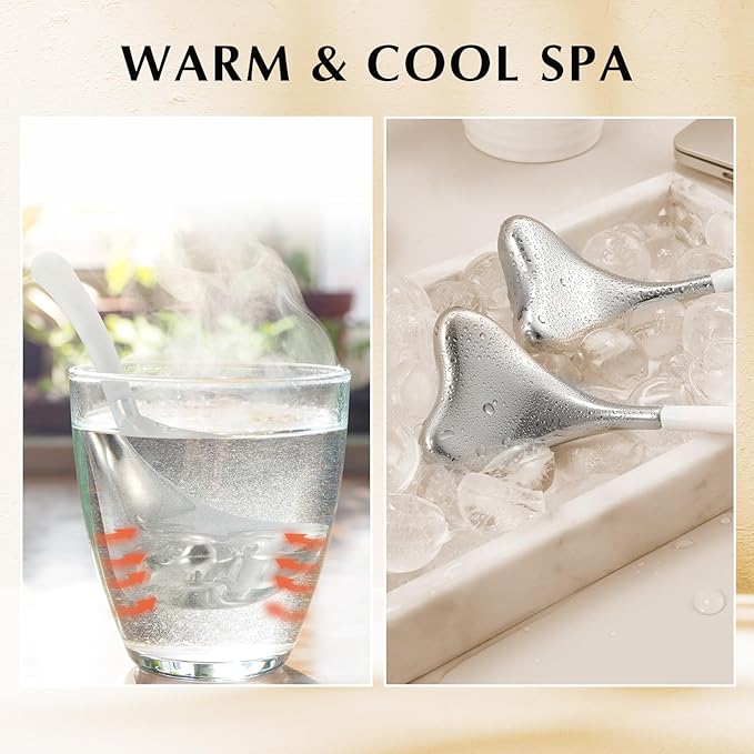 2-in-1 Gua Sha Cryo Sticks, Facial Skin Care Tools for Women Face and Eyes Massage, Unbreakable Stainless Steel Esthetician Supplies, Cooling Spa Ice Globes Roller with Carry Case-GlimoraGlow