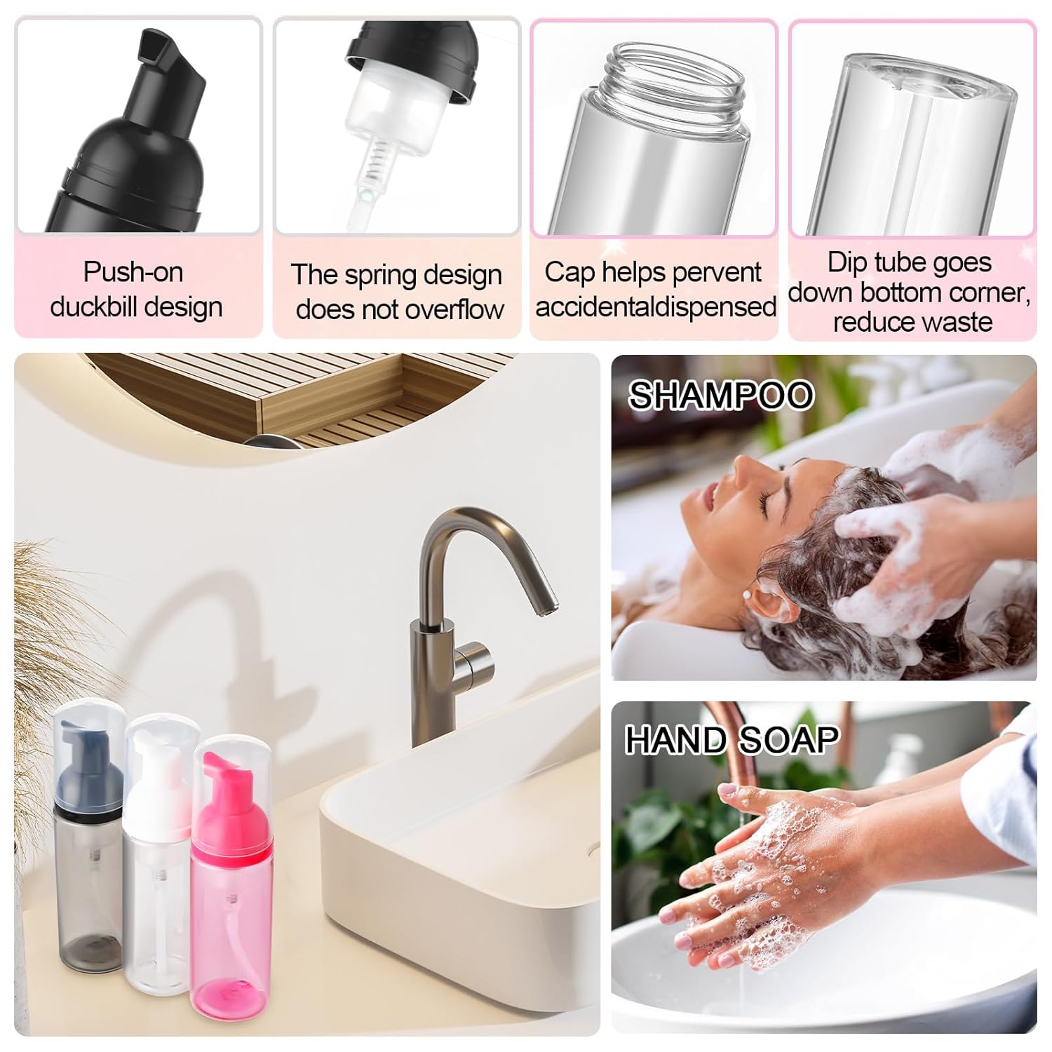 Zhehao 80 Pcs Lash Shampoo Bottle Brushes Kit 20 Foam Pump Dispensers 20 Lash Shampoo Brushes 20 Eyelash Aftercare Bag 20 Cleaning Pipes, Eyelash Extension Supplies(Colorful)-GlimoraGlow