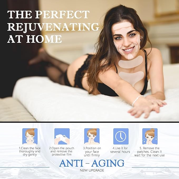 18 Pcs Wrinkle Patches，Reusable Silicone Face, Forehead, Neck & Chest Wrinkle Pads – Anti Aging Overnight Facial Smoothing Pads for Fine Lines, Decollete Care, Skin Rejuvenation-GlimoraGlow