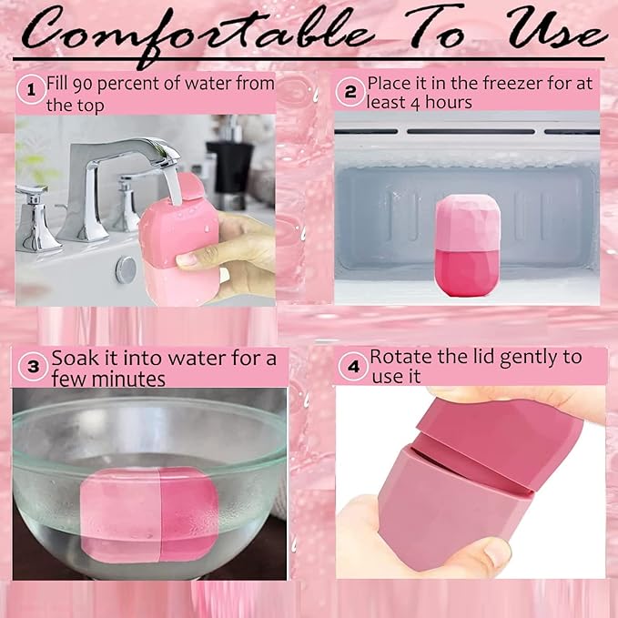 Ice Roller for Face & Eye Puffiness Relief - Enhance Your Natural Glow with Face Ice Roller, Ice Mold for Face with New Leak-Proof Design, Reusable Ice Face Roller-Gift for Women-GlimoraGlow