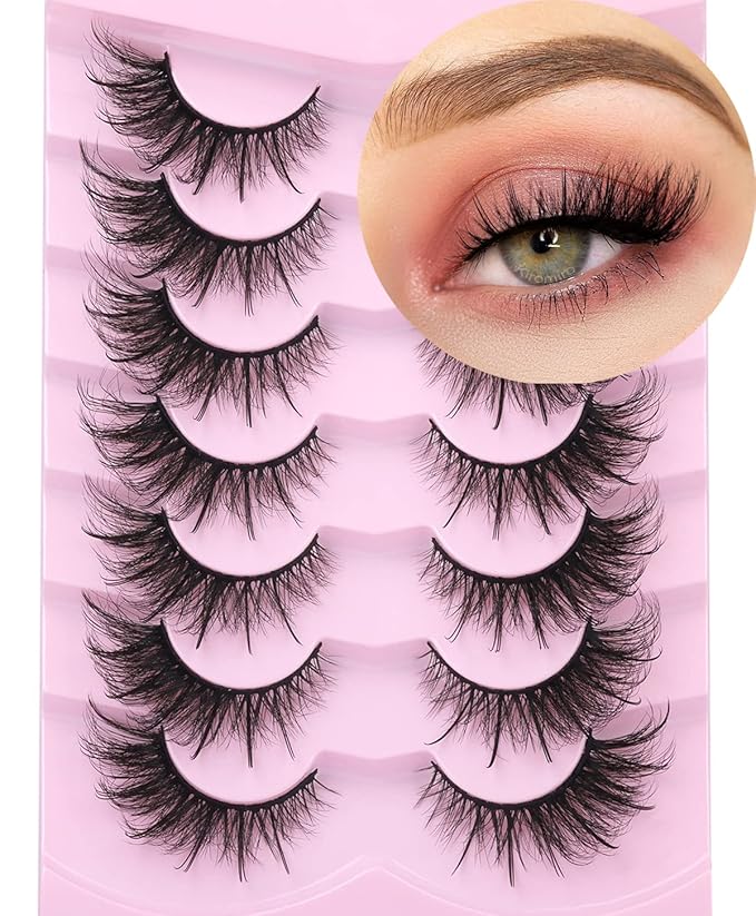 Fox Eye Lashes Wispy Faux Mink Lashes Volume Fairy Cat Eye Lashes That Look Like Extensions Spiky Fake Eyelashes Natural Look-GlimoraGlow