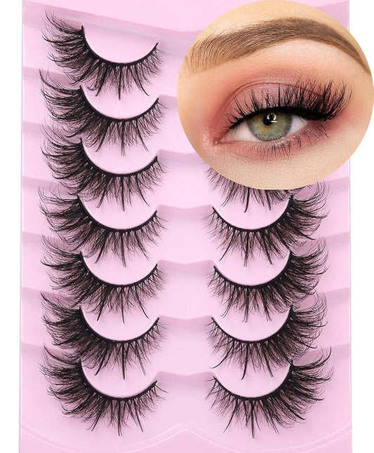 Fox Eye Lashes Wispy Faux Mink Lashes Volume Fairy Cat Eye Lashes That Look Like Extensions Spiky Fake Eyelashes Natural Look-GlimoraGlow