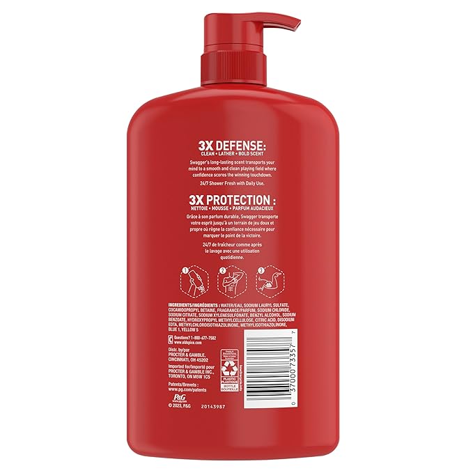 Old Spice Body Wash for Men, 24/7 Shower Fresh with Lasting Scent, Red Collection, Swagger with Cedarwood Scent, 33.4 fl oz (Pack of 4)-GlimoraGlow