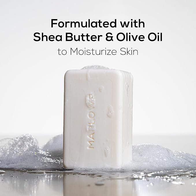 MARLOWE. No. 105 Bar Soap for Men 7 oz (3 Bars) Moisturizing Body Soap, Nourishing & Refreshing with Natural Extracts, Shea Butter, Olive Oil & Green Tea Extracts, Original Sage & Fir Scent-GlimoraGlow