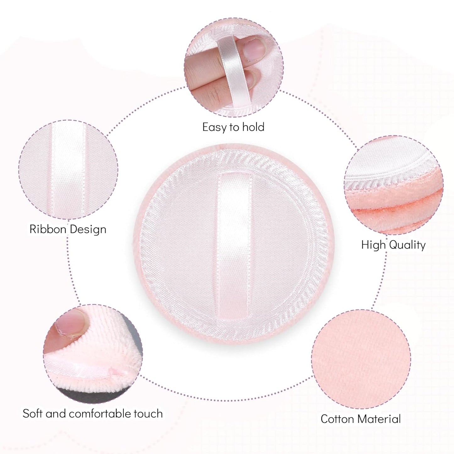 12 Pcs Makeup Powder Puff Cotton Powder Puffs for Face Powders Makeup Puffs for Powders Small Velour Puff Soft Pads Washable Face Compact for Loose Setting Pressed Powder(2.36 Inch Skin Color)-GlimoraGlow