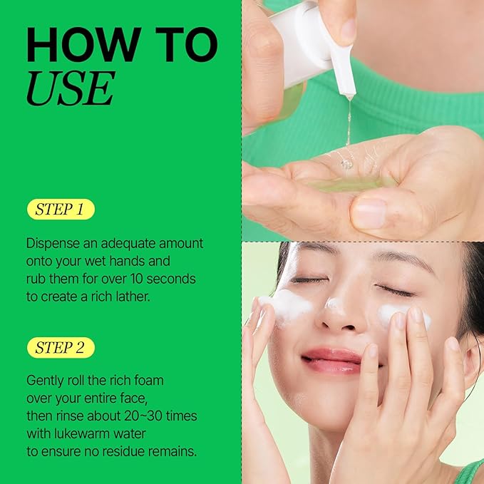 Gel Cleanser, Big Size, Gentle Exfoliation and Face cleanser for Sensitive Skin, Korean Skin Care, Vegan, 6.93 Fl Oz-GlimoraGlow