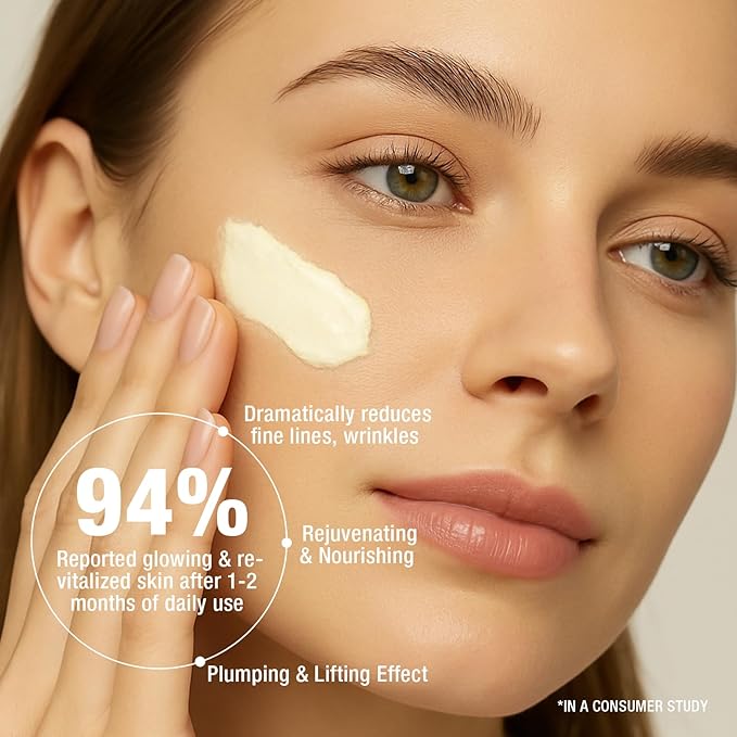 Face Moisturizer Retinol Cream For Face, Collagen Anti Aging Face Cream, Day-Night Neck Cream With Hyaluronic Acid, Wrinkle Cream For Women & Men Reduces Wrinkles, Dryness, 1.85 Fl. Oz-GlimoraGlow