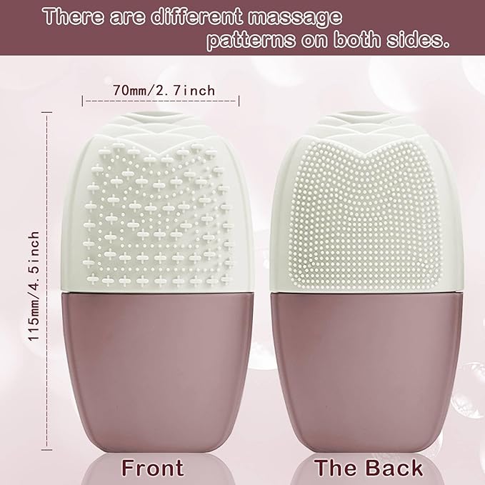 XHJRI Ice Face Roller Massager,Ice Cube Roller for Face, Eyes and Neck Naturally Conditioning and Skin Care,De-Puff Eye Bags,Reduce Migraine Pain,Reusable Massage Silicone Ice Mold (New Brown)-GlimoraGlow