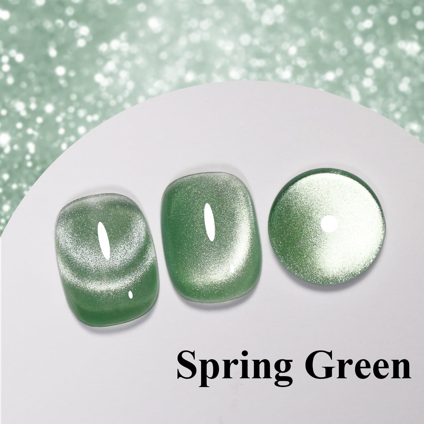 Imtiti Cat Eye Gel Nail Polish, Spring Green Holographic Magnetic Crystal Nail Gel Polish With Magnet Glittery Galaxy Spring Summer Kit Soak Off UV Led 10ML-GlimoraGlow