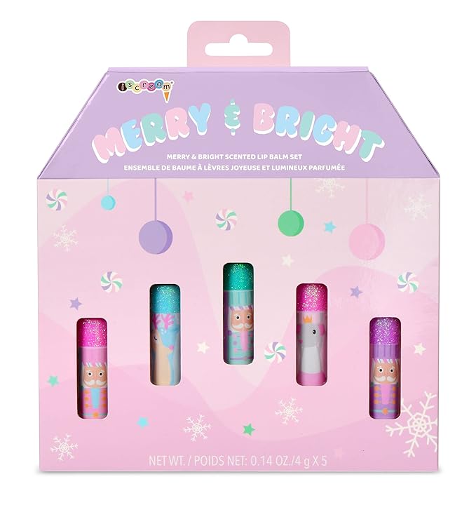 iscream Nutcracker Sweet 5-piece Scented Holiday Lip Balm Set-GlimoraGlow