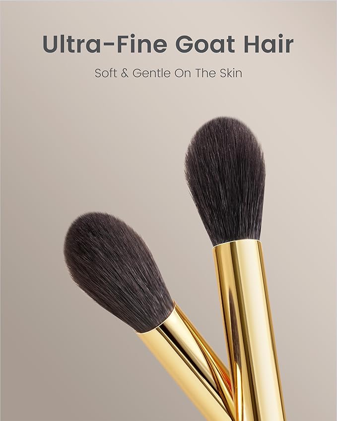 Desert Oak Series Eyeshadow Blending Brush - Dome Goat Hair Bristles for Seamless Crease Work, Premium Bubinga Handle with Gold Brass Ferrule (CM 169)-GlimoraGlow