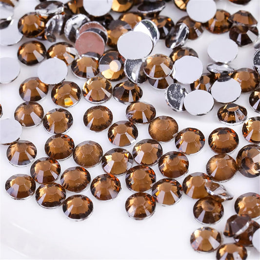 1000 Pieces SS20 5mm Flatback Rhinestones Clear Glass Round Gems Crystals for Nail Art DIY Crafts Clothes Shoes Bags （Dark Coffee）-GlimoraGlow