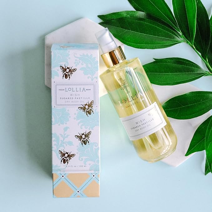 LOLLIA Wish Dry Body Oil, 6.8 Fl. Oz. – Sugared Pastille – Women’s, Scented, Moisturizing, Dry Body Oil for Women, For All Skin Types-GlimoraGlow