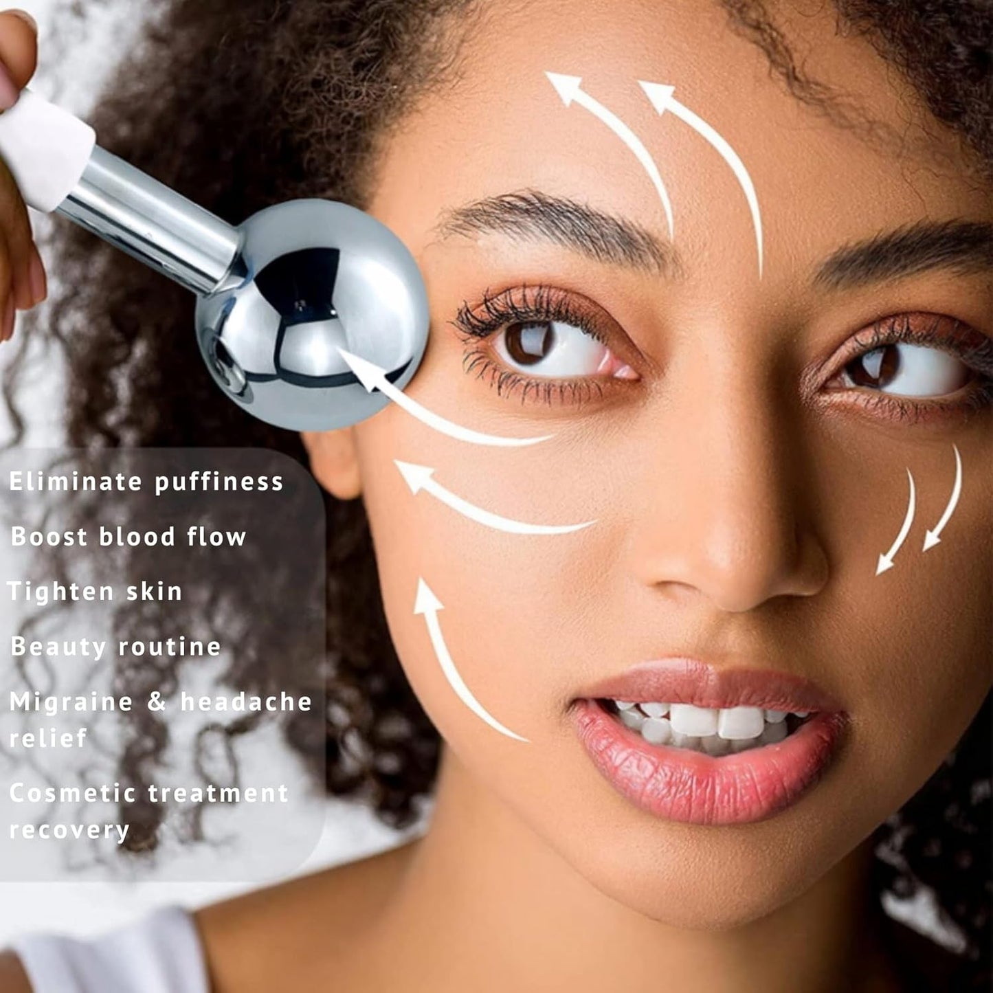 Ice Roller for Face Ice Globes Eye Massager Facial Roller Tools Stainless Steel Cryo Globes Long-Lasting Cold Therapy for Eyes, Hot Flashes, Body Skin Care for Puffiness, Wrinkles-GlimoraGlow