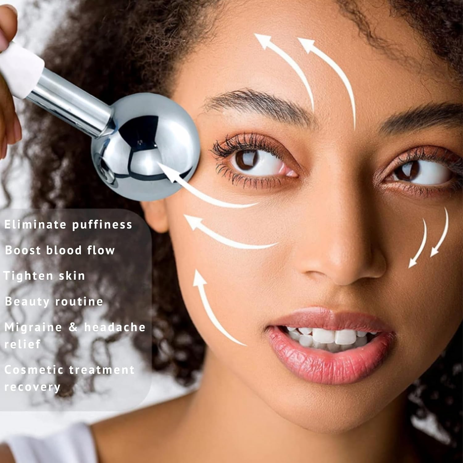 Ice Roller for Face Ice Globes Eye Massager Facial Roller Tools Stainless Steel Cryo Globes Long-Lasting Cold Therapy for Eyes, Hot Flashes, Body Skin Care for Puffiness, Wrinkles-GlimoraGlow