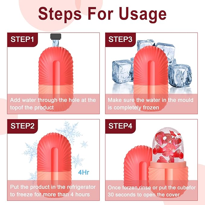 2Pcs Ice Face Roller, Reusable Silicone Mold Face Massage Eye Facial Beauty Skin Care Tools Apply Ice for Shrink Pores Anti Wrinkle Reduce Puffiness Improve Skin Elasticity, Seashell-GlimoraGlow