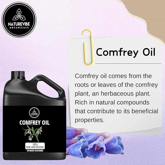 Naturevibe Botanicals Comfrey Oil 32 Ounces | 100% Pure and Natural | Great for Skin Care and Hair Care-GlimoraGlow