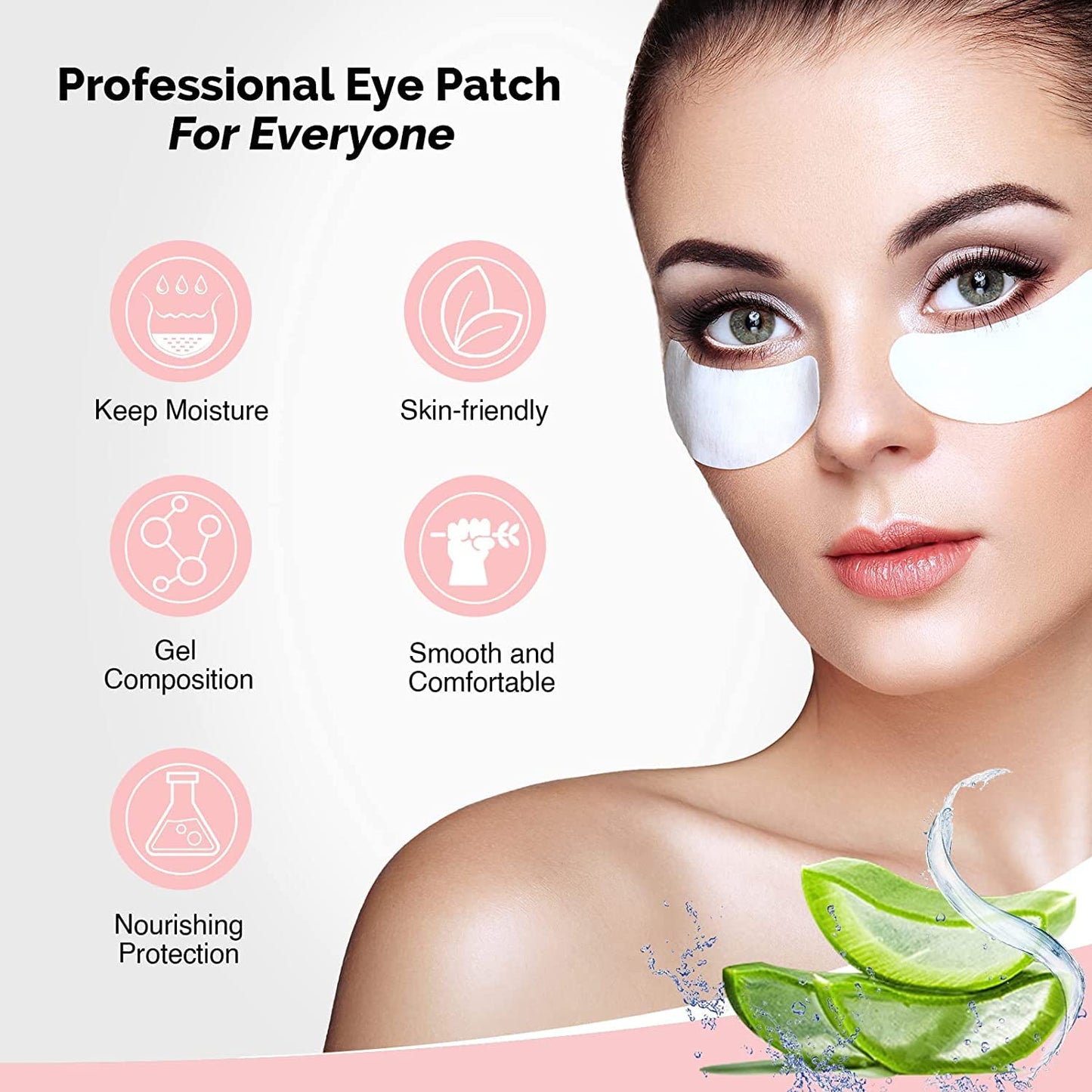 100 Pairs GreenLife Natural Hydrogel Eye Gel Pads - Collagen and Aloe Vera Patches for Under Eyes - Eyelash Extension Kit-GlimoraGlow