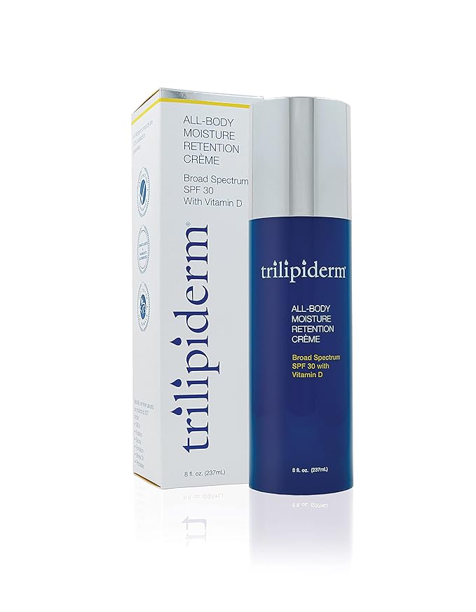 Trilipiderm Moisturizing Sunblock 8oz All Day Hydration for Body and Face, Vitamin D Enriched Broad Spectrum Sunscreen, Two Pack-GlimoraGlow