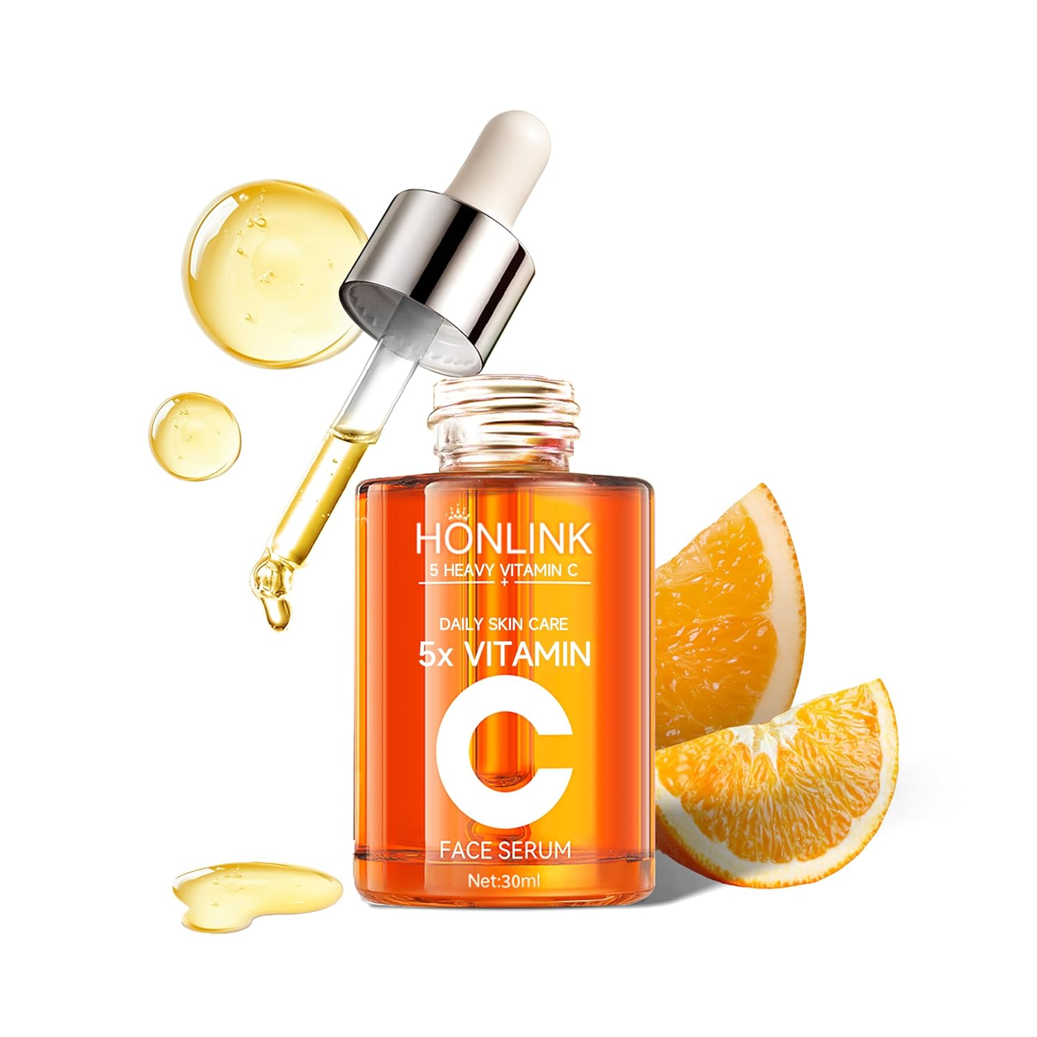 Premium 5X Vitamin C Korea Serum for Face 30ML,Hydrating Faical Essence,Hyaluronic Acid, Centella For Dull Facial Skin,Uneven Tone,Fine Lines,Pores (1 Serum)-GlimoraGlow