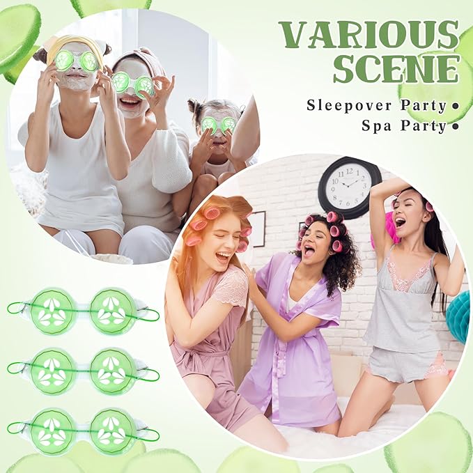 12 Pcs Cucumber Eye Pads Gel Eye Masks Cooling Heating Eye Pads Spa Party Favors Sleepover Party Slumber Party Supplies-GlimoraGlow