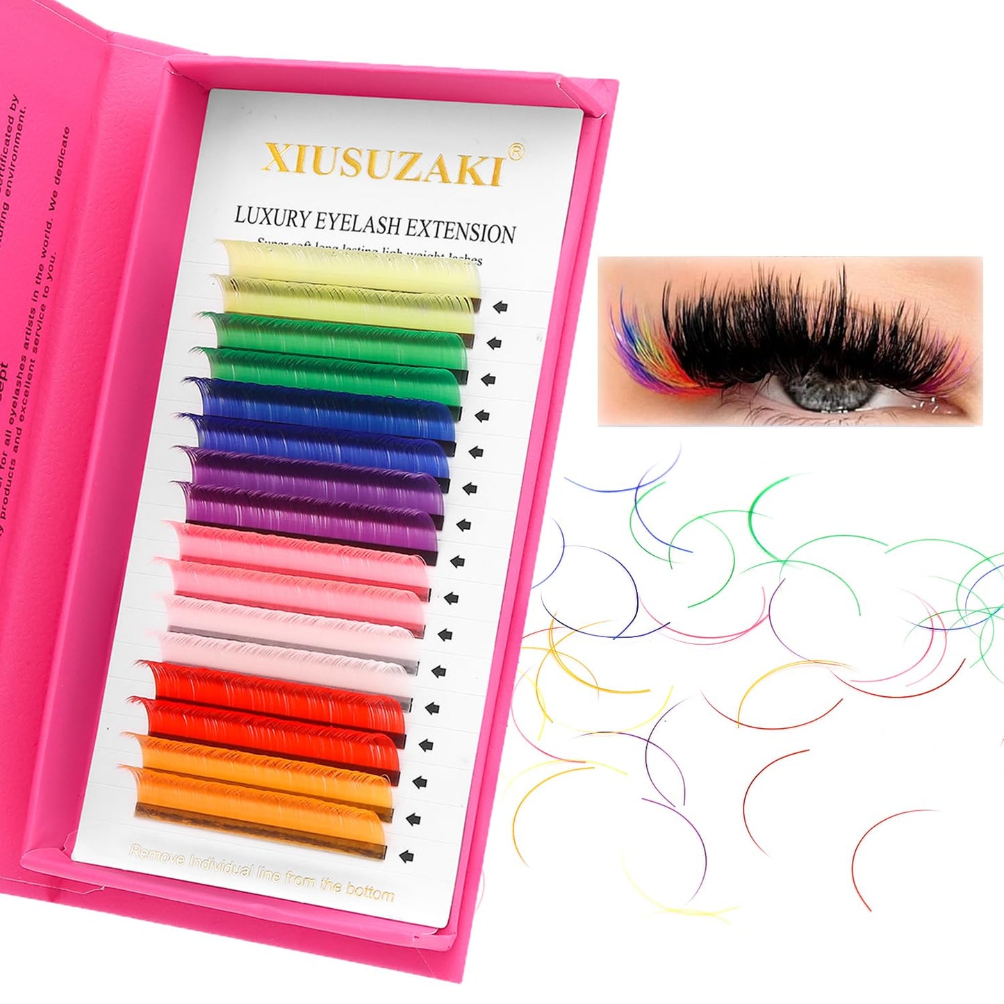 Eyelash Extensions Colored Lashes Extension 0.07 C Curl Lashes 9mm Classic Lash Extensions Soft Individual Lashes 16 Rows Natural False Eyelashes Volume Lashes Professional Use(Colored,0.07-C,9mm)-GlimoraGlow
