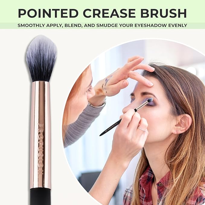 Profusion Cosmetics Pointed Crease Eyeshadow Brush Soft Synthetic Eyeshadow Blending For small Crease Eyebrow Long Lasting smudge Flawless Makeup Look-GlimoraGlow