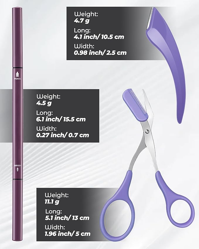 12Pcs Microblading Eyebrow Pencils Black Waterproof Eye Brow Pencil w/Eye Brow Razor & Scissors Kit 0.5mm Ultra-Fine Tip Creates Hair-Like Strokes for Women Effortless Natural Brows-GlimoraGlow