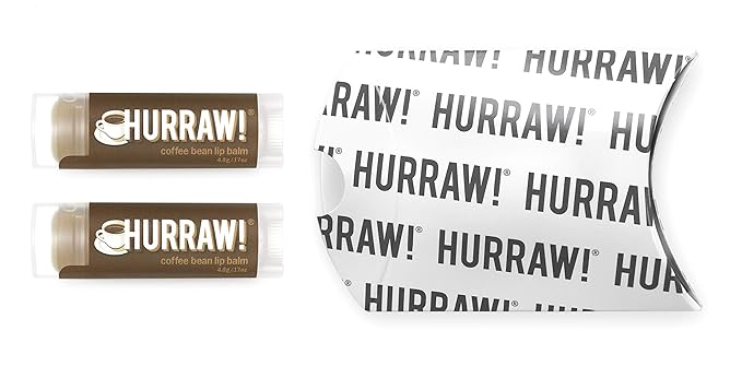Hurraw! Coffee Bean Lip Balm, 2 Pack: Organic, Certified Vegan, Cruelty and Gluten Free. Non-GMO, 100% Natural Ingredients. Bee, Shea, Soy and Palm Free. Made in USA-GlimoraGlow