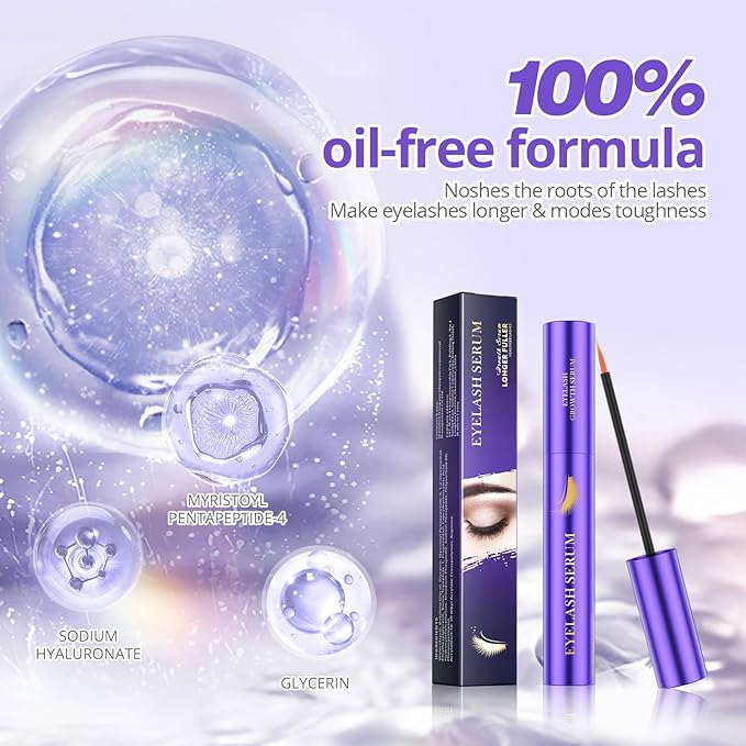 Lash Serum - 8ml Rapid Eyelash Growth Serum for Thickness, Stronger, Healthier Lashes & Brows - Vegan & Cruelty-Free-GlimoraGlow