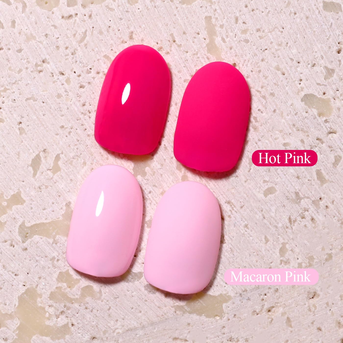 Imtiti Gel Nail Polish Kit, 2 Pcs 10ml Hot Pink & Macaron Pink Colors Gel Polish Soak Off UV LED Spring Summer Pink Gel Polish Nail Art Manicure Salon DIY Design Gel Nail Kit-GlimoraGlow