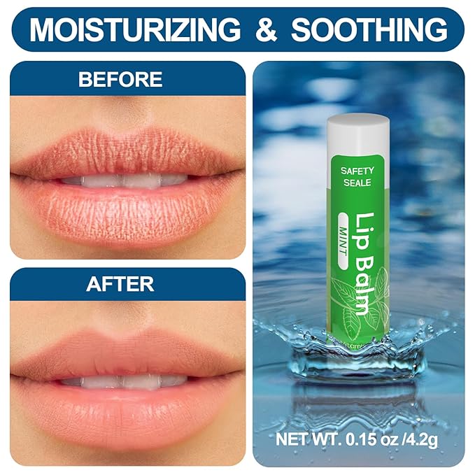 10 Pack Natural Lip Balm Bulk with Vitamin E and Coconut Oil Valentine's Day best choice - Moisturizing, Soothing, and Repairing Dry and Chapped Lips - 10 Flavors - Non-GMO-GlimoraGlow