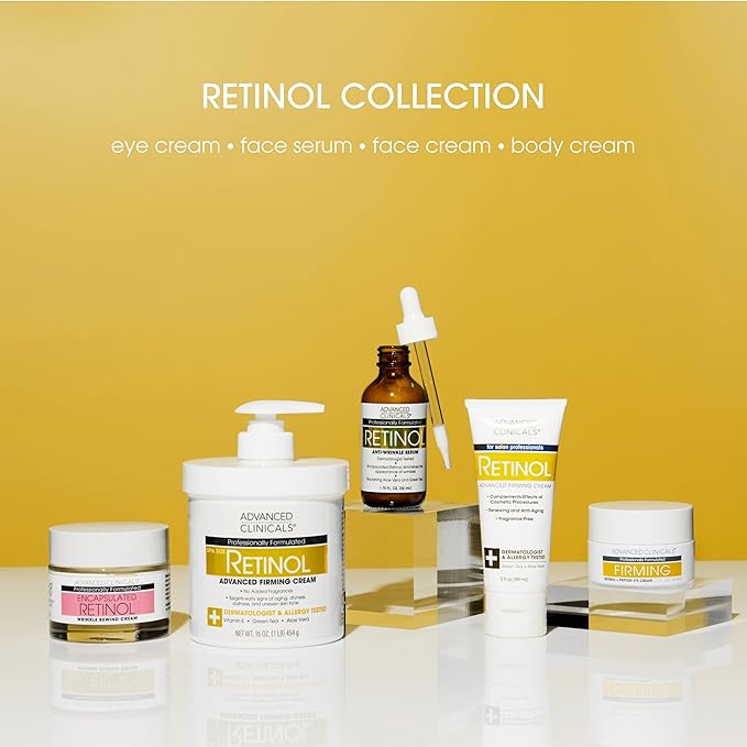 Advanced Clinicals Retinol Cream Face Moisturizer | Encapsulated Retinol Lotion For Face With Ferulic Acid + Vitamin E To Soften Appearance Of Crepey Skin & Look of Fine Lines & Wrinkles, 2.5 Fl Oz-GlimoraGlow