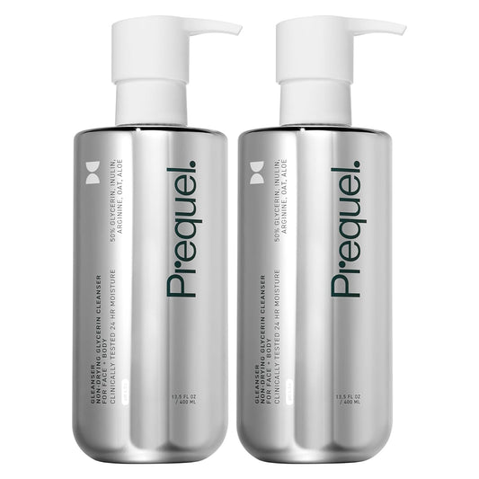 Skin Gleanser, Moisturizing Glycerin Face Wash, Professional Strength Face Cleanser for Women, Unscented Sensitive and Dry Skin Face Wash Pump Bottles - 6.75 fluid ounce (Pack of 2)-GlimoraGlow