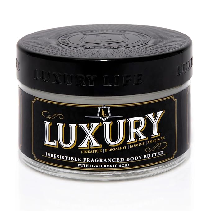 LUXURY LIFE Bed Butter - Scented, Luxurious Body Butter With All-Natural Hyaluronic Acid For Soft, Glowing, Hydrated Skin For Men & Women - Suitable For All Skin Types - Luxury Scent, 5 oz-GlimoraGlow