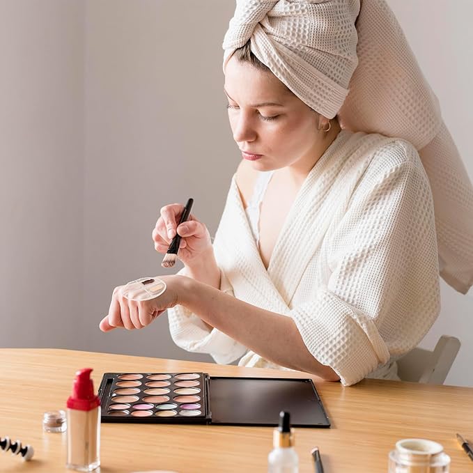 2 Pcs Makeup Hand Palette Foundation Palette Foundation Mixing Palette Hand-Held Nail Art Manicure Palette Clear Makeup Palette for Mixing Foundation Eye Shadow Nail Art-GlimoraGlow