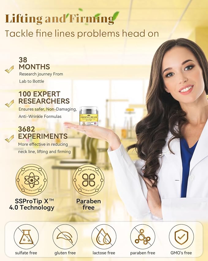 3% Retinol Cream Face Moisturizer, Anti Aging Neck Firming Cream with Collagen, Day & Night Face Cream with Hyaluronic Acid, Lifting & Tightening Wrinkle for Women & Men (1.51 Fl Oz (Pack of 1))-GlimoraGlow